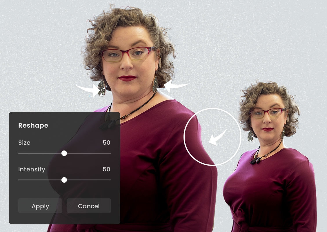 edit a woman body shape